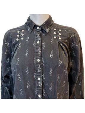 Rocky Mountain Vintage 80s Western Shirt Women Medium Black Cowgirl Ranch M Top